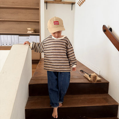Toddler F26 Textured Stripe Long Sleeve Top (1-7y) - 2 Colors