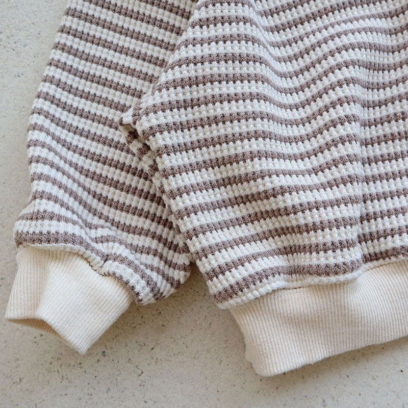 Toddler Waffle Stripe Sweatshirt (15m-7y) -2 Colors - AT NOON STORE