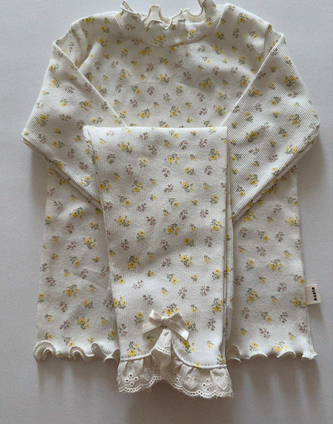 Baby/Toddler Aosta SP26 Lettuce-Edge Ribbed Long Sleeve Tee (3m-5y)- 2 Colors - AT NOON STORE