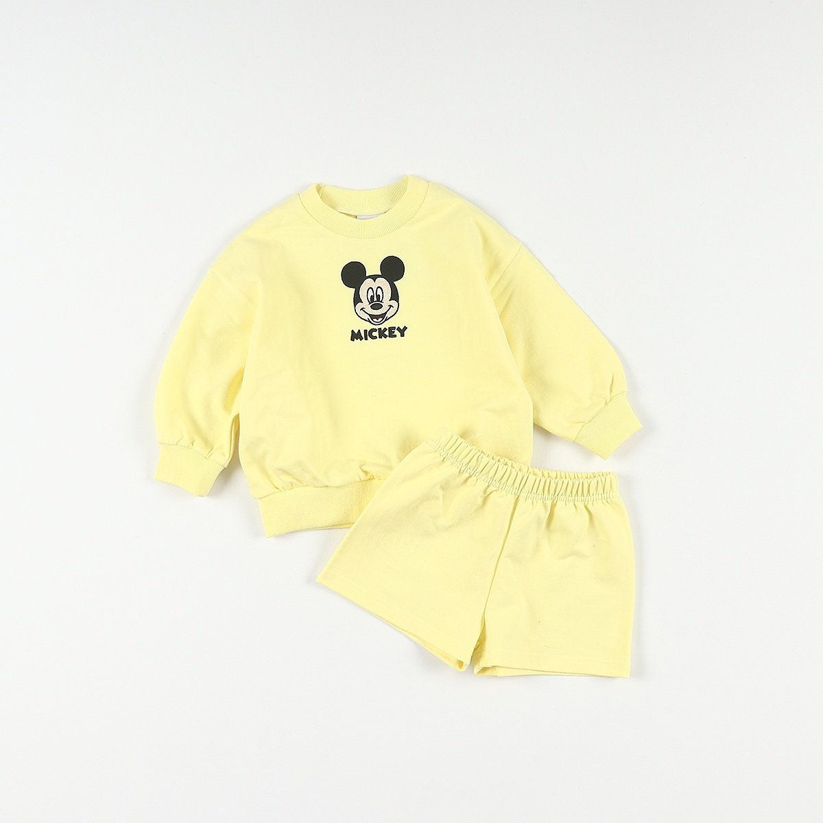 Toddler Disney Mickey Face Embroidery Sweatshirt and Shorts Set (2-12y) - 4 Colors - AT NOON STORE