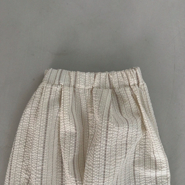 Baby Bella Tie Shoulder Ruffle Stripe Cropped Top and Wide Leg Pants Set (1-5y) - 2 Colors