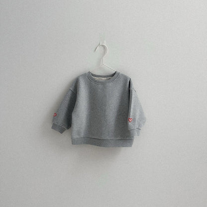 Toddler W25 Heart Patch Long Sleeve Sweatshirt (10m-4y) - 3 Colors - AT NOON STORE