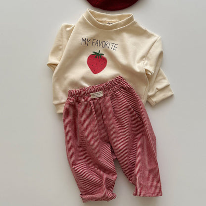 Baby/Toddler Aosta F25 Stripe Pull-on Pants (3m-5y)- Red