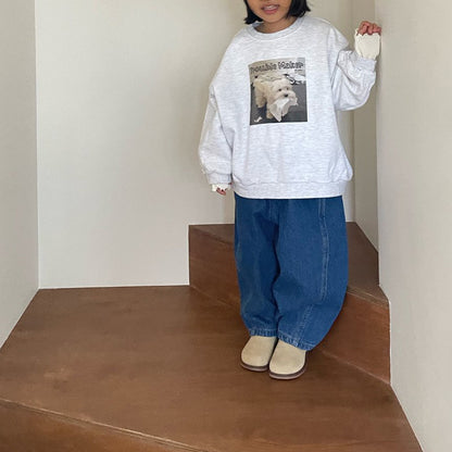 Toddler Adult W25 'Trouble Maker' Long Sleeve Sweatshirt (1-7y, Adult) - Light Heather Gray