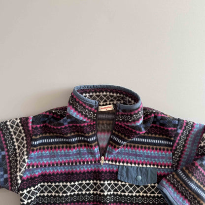 Toddler W25 Fair Isle Fleece Half Zip Mock Neck Top (3-10y) - 2 Colors