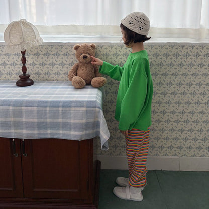 Toddler SP26 Basic Long Sleeve Loose Fit Top  (1-6y) - Green - AT NOON STORE