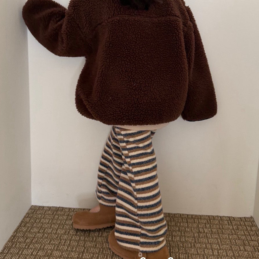 Kids W25 Stripe Rib Knit Wide Pants (1-6y) - 2 Colors