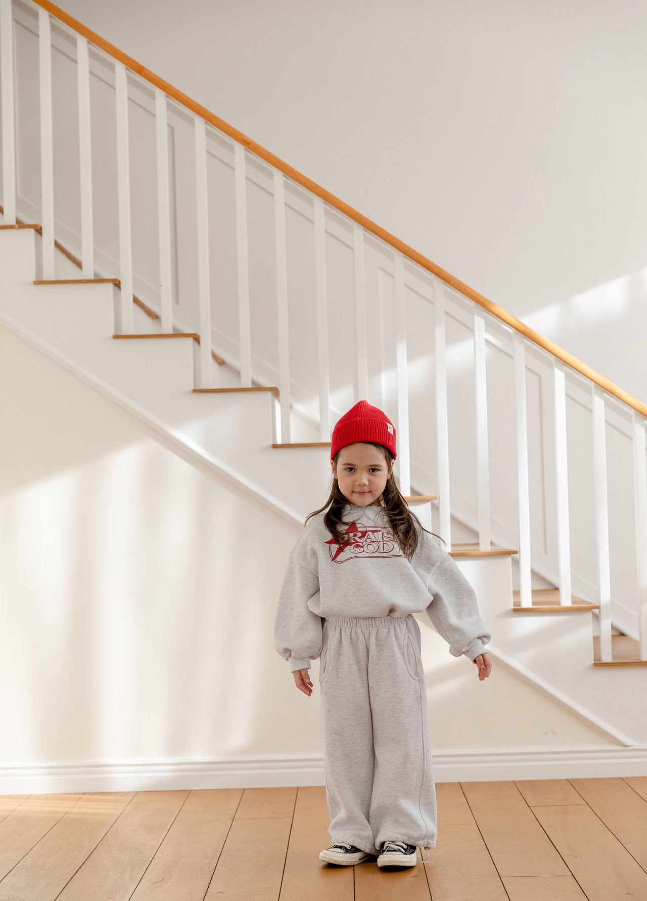 Kids Brushed Cotton Adjustable Hem Loose Fit Jogger Pants (2-8y) - 2 Colors