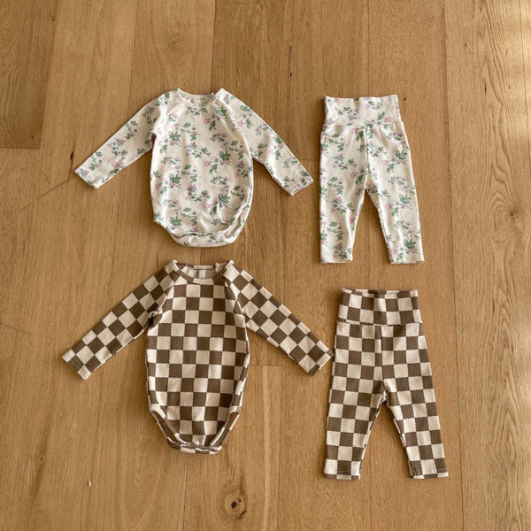 Baby Bodysuit and Leggings Set (3-18m) - Checkered
