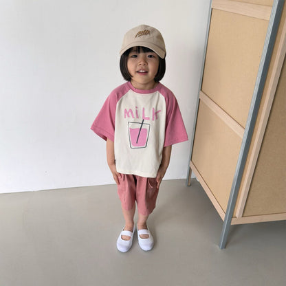 Toddler SS26 Milk Raglan Short Sleeve Top (1-7y) - 2 Colors - AT NOON STORE