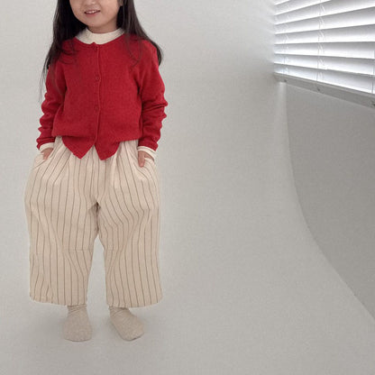 Toddler Bella F25 Stripe Pull-on Pants (1-6y) - Ivory - AT NOON STORE