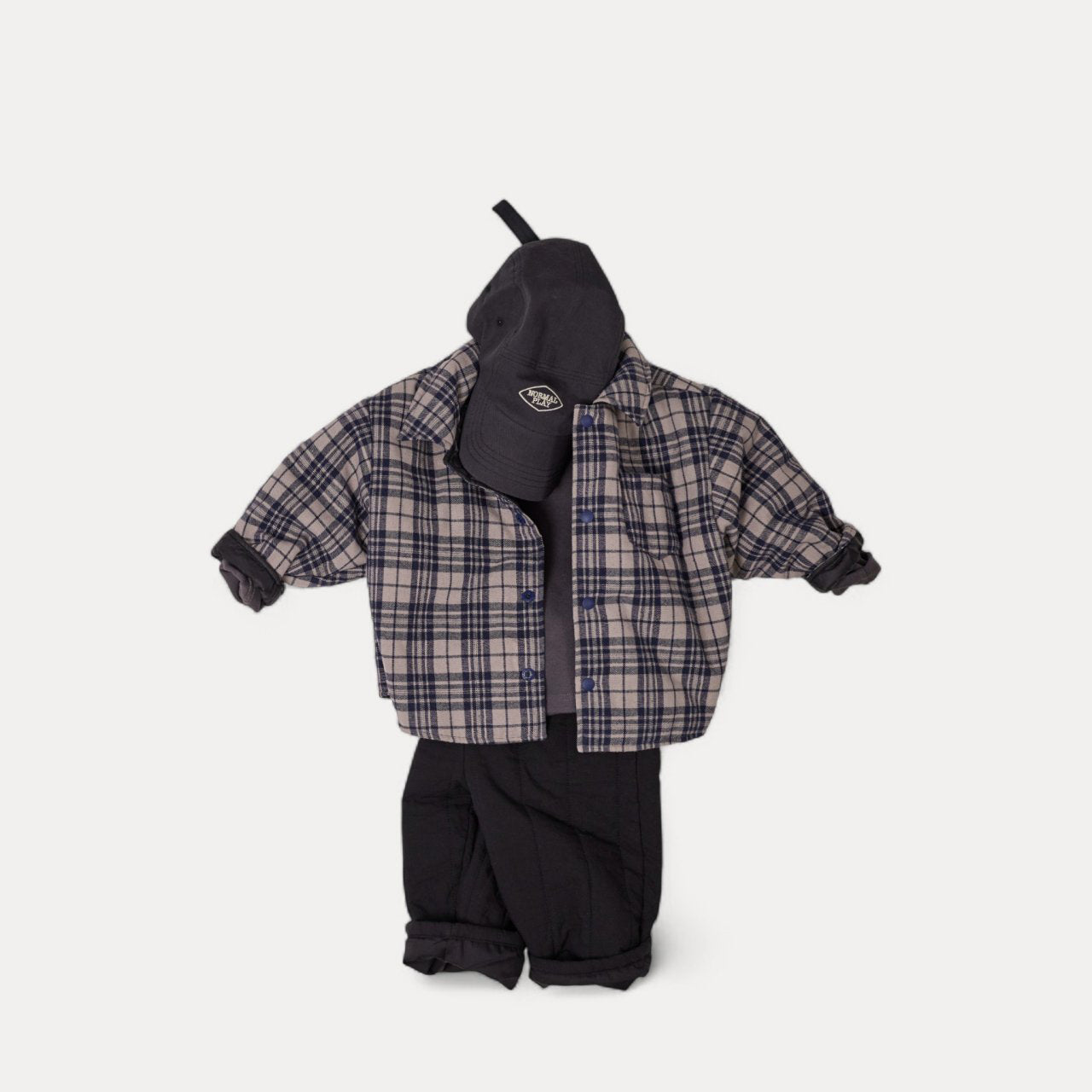 Toddler W25 Plaid Reversible Padded Shirt Jacket (2-8y) - Navy