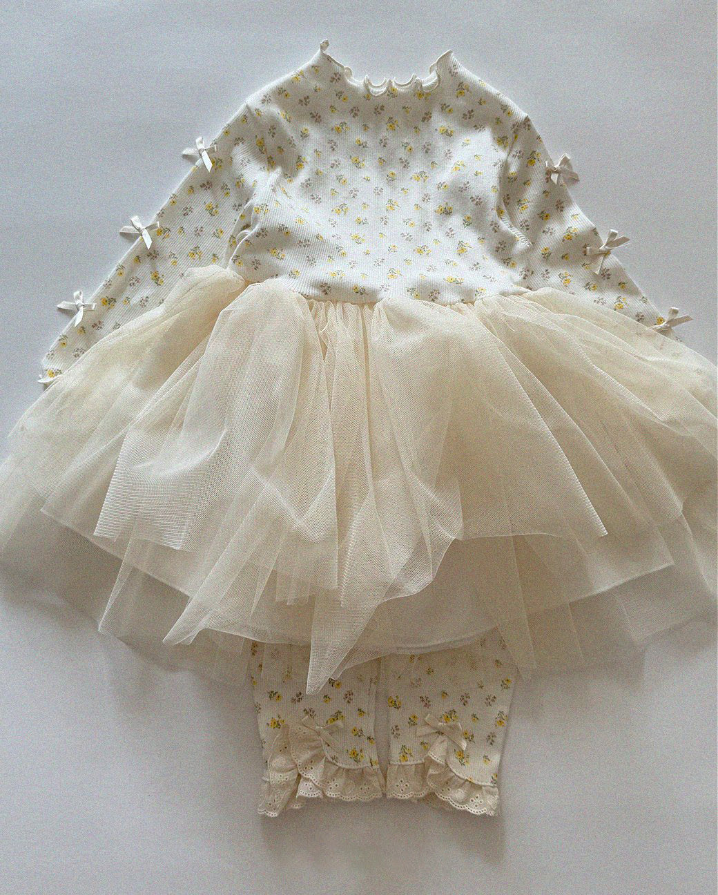 Baby/Toddler Aosta SP26 Lace and Bow Detail Ribbed Leggings (3m-5y)- 2 Colors - AT NOON STORE