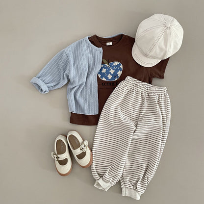 Toddler F25 Apple Print Short Sleeve Top (1-7y) - 3 Colors - AT NOON STORE