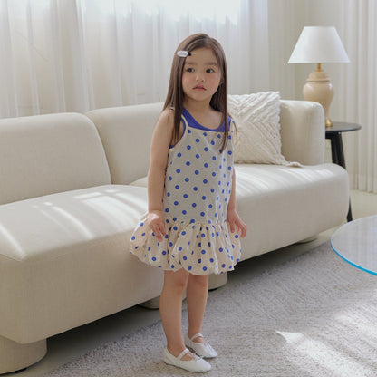 Toddler SS26 Polka Dot Tank Top Balloon Dress (3-7y) - Ivory - AT NOON STORE