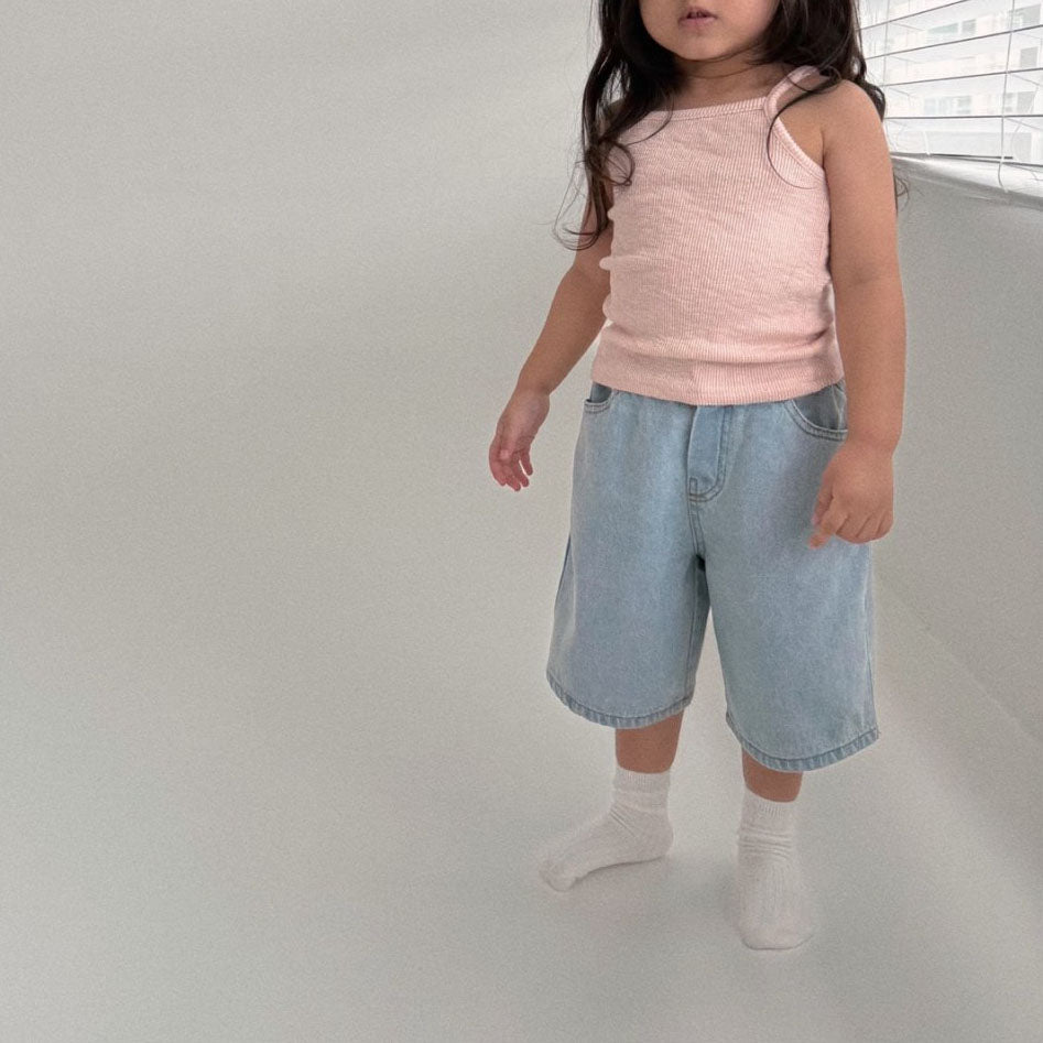 Toddler Bella SS25 Knee-Length Denim Pants (1-6y) - Denim - AT NOON STORE