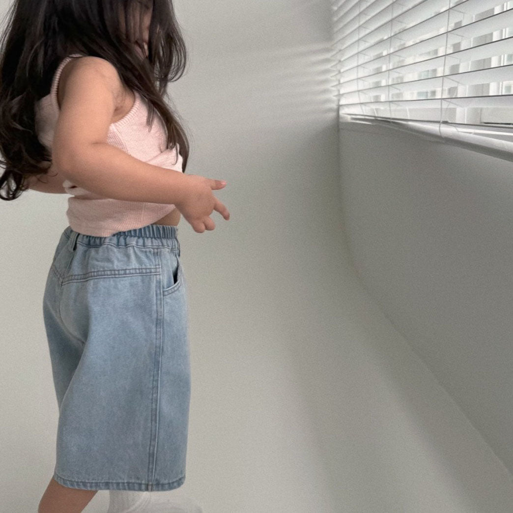 Toddler Bella SS25 Knee-Length Denim Pants (1-6y) - Denim - AT NOON STORE