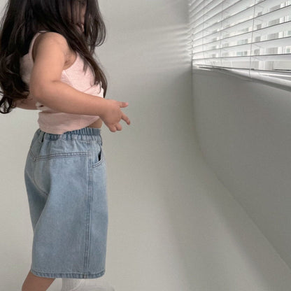 Toddler Bella SS25 Knee-Length Denim Pants (1-6y) - Denim - AT NOON STORE
