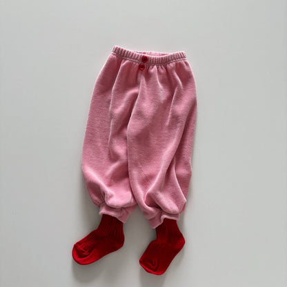 Toddler F26 Button Front Velour Jogger Pants  (1-6y) - 4 Colors