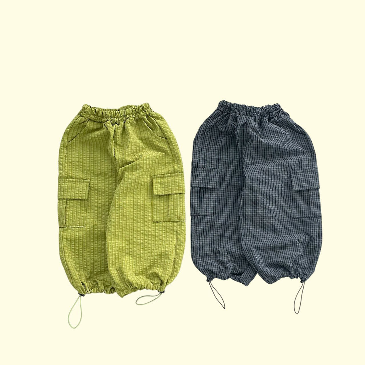Toddler F26 Textured Plaid Adjustable Hem Jogger Pants (3-9y) - 2 Colors