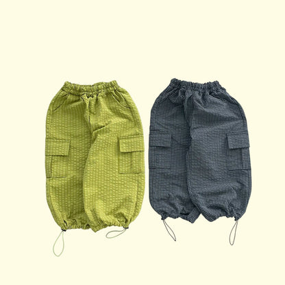 Toddler F26 Textured Plaid Adjustable Hem Jogger Pants (3-9y) - 2 Colors