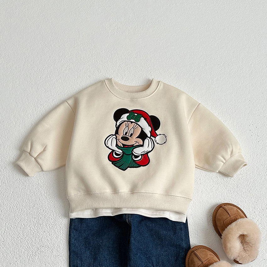 [Pre-Order] Toddler W24 Disney Embroidery Holiday Sweatshirt (1-10y) - 3 Colors