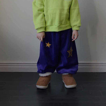 Toddler W26 Star Embroidery Velour Jogger Pants  (2-6y) - 2 Colors
