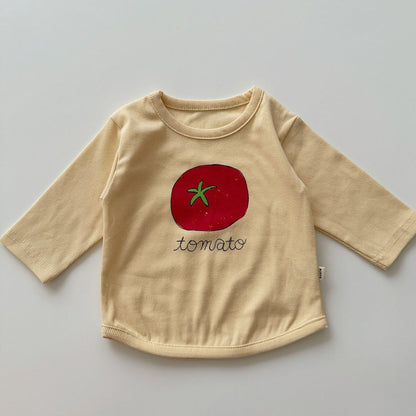 Baby/Toddler Aosta F25 Tomato Print Ribbed Long Sleeve Top (3m-5y)- 2 Colors - AT NOON STORE