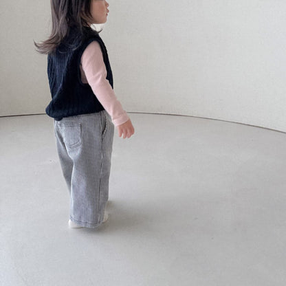 Baby Bella F25 Stripe Pull-on Pants (6m-3y) - Charcoal