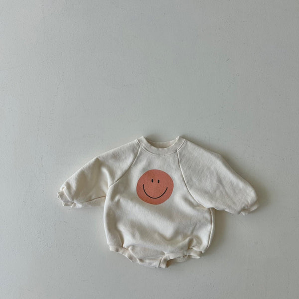 Baby Land S24 Smiley Face Sweatshirt Romper (4-15m) - 2 Colors