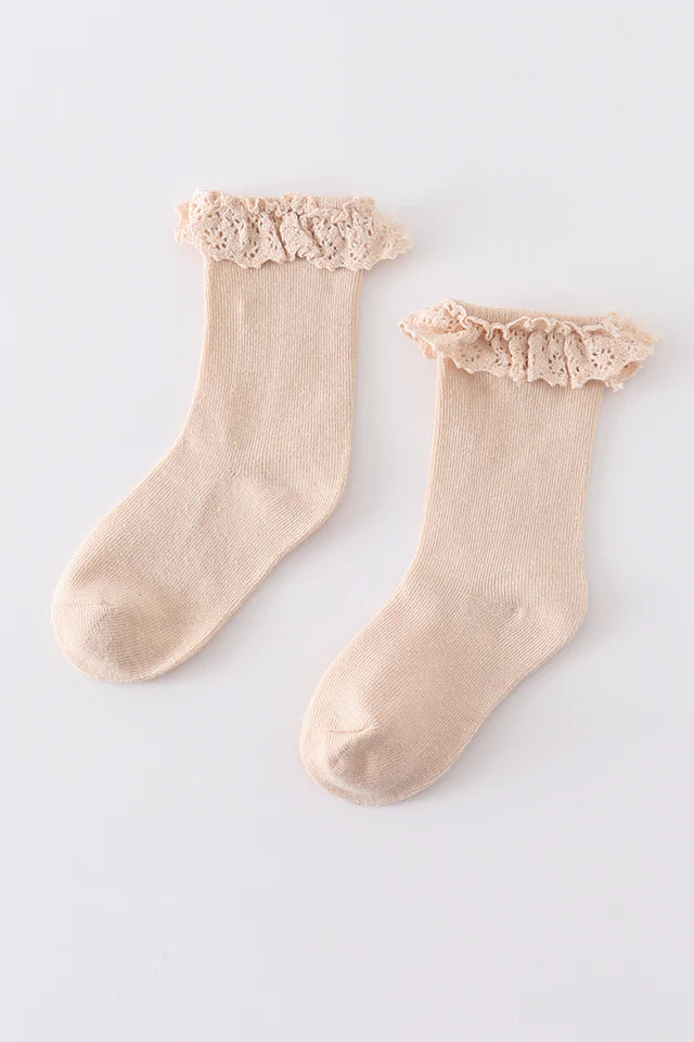 Knit Lace Girls Socks (0-6y) - 2 Colors - AT NOON STORE