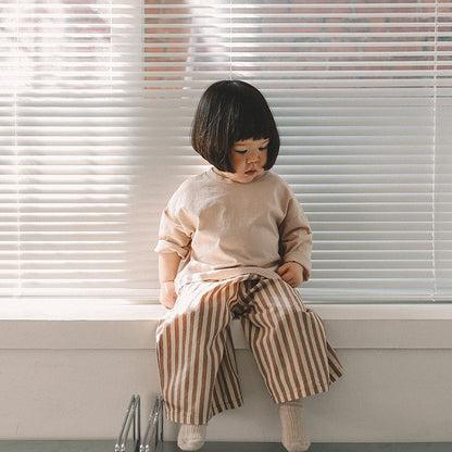 Toddler Mel SP26 Stripe Wide Pull-On Pants (1-8y) - 2 Colors - AT NOON STORE