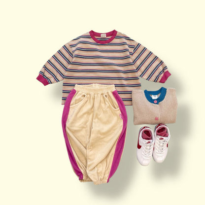 Toddler SP26 Terry Cloth Colorblock Jogger Pants (3-7y) - 2 Colors - AT NOON STORE