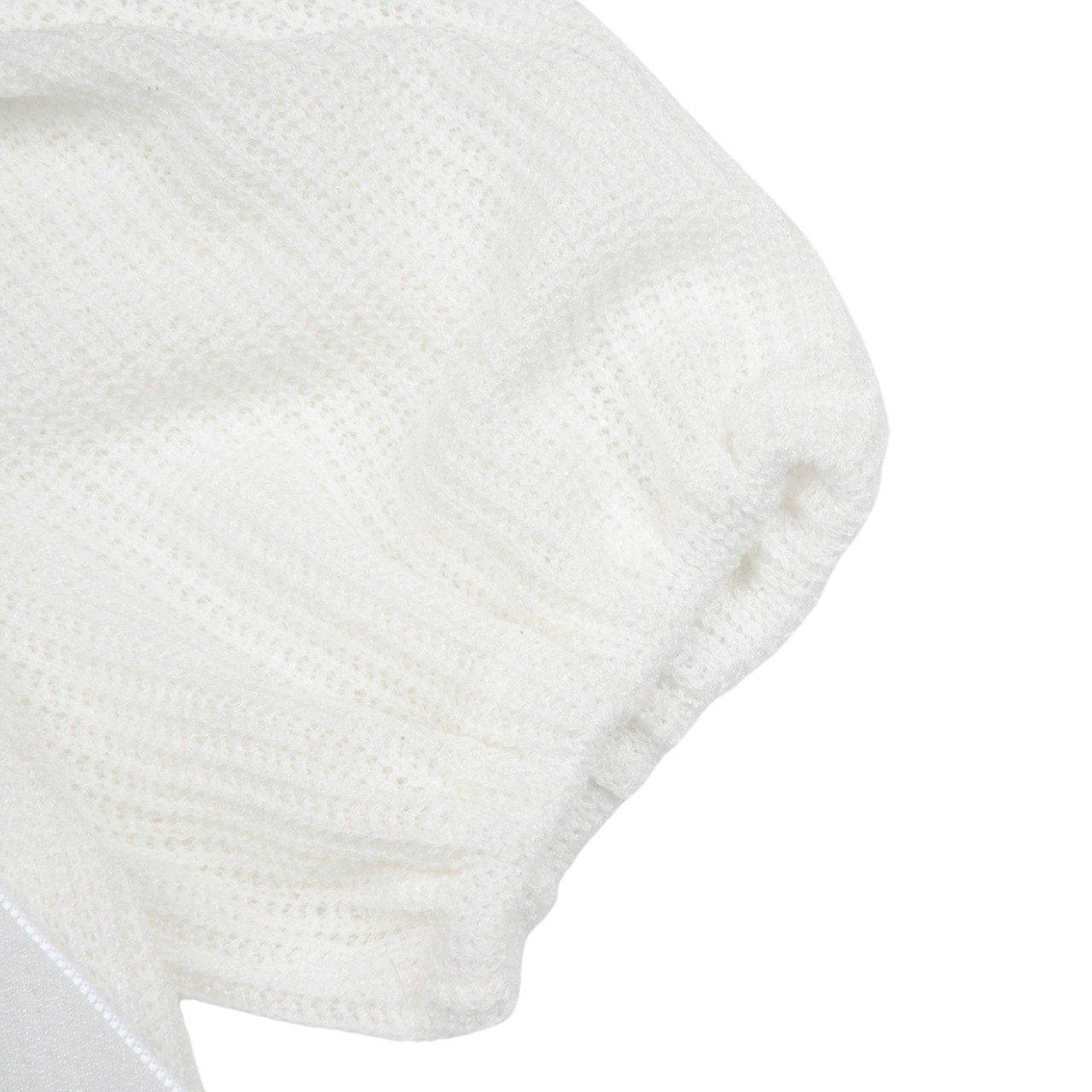 Girls Bow Detail Short Sleeve Summer Knit Top (3-6y) - Ivory - AT NOON STORE