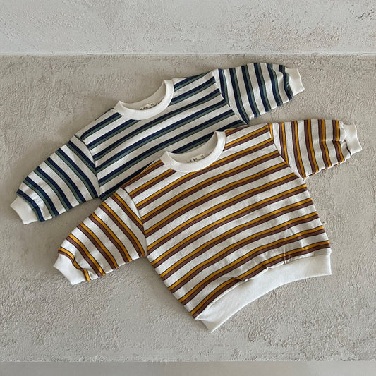 Kids Long Sleeve Stripe Sweatshirt (1-6y) - 2 Colors - AT NOON STORE