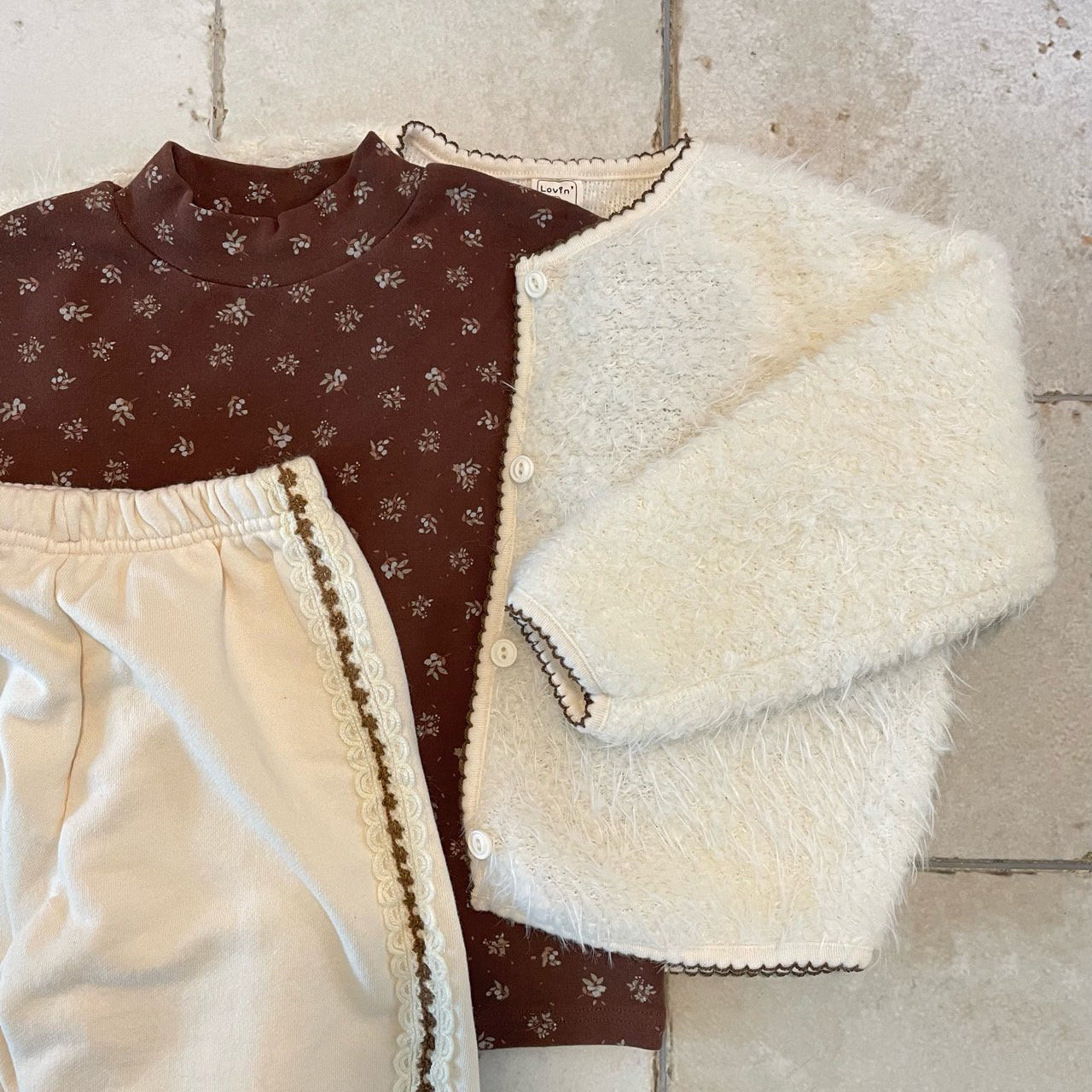 Toddler W25 Floral Mock Neck Long Sleeve Top (1-7y) - 2 Colors