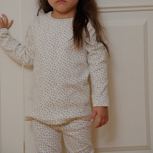 Kids F25 Floral Long Sleeve Top and Pants Set (1-6y) - Floral Ivory