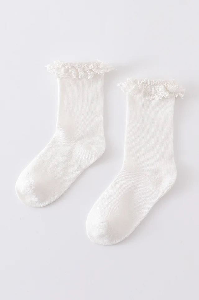 Knit Lace Girls Socks (0-6y) - 2 Colors - AT NOON STORE