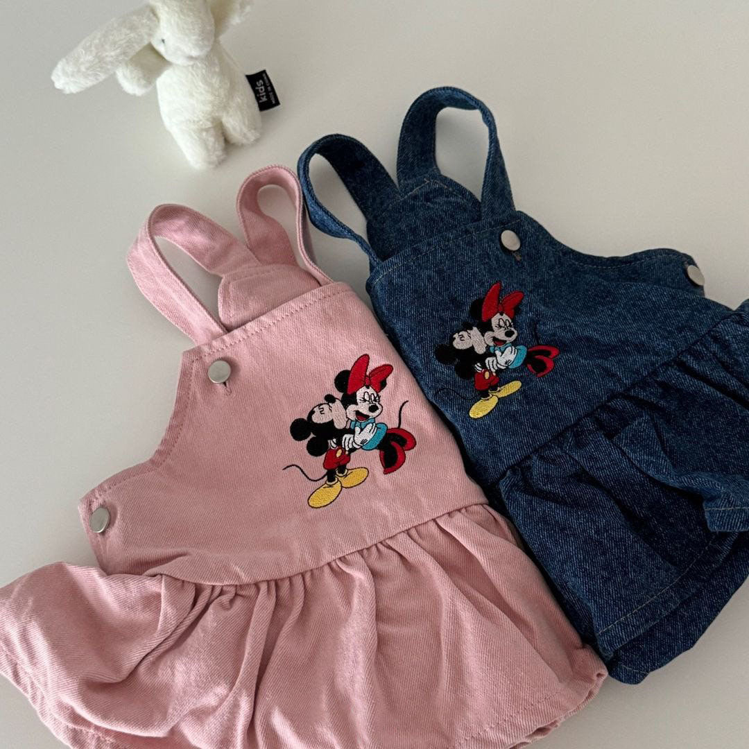 Baby Mickey and Minnie Embroidery Skirtalls (3-18m) - 2 Colors