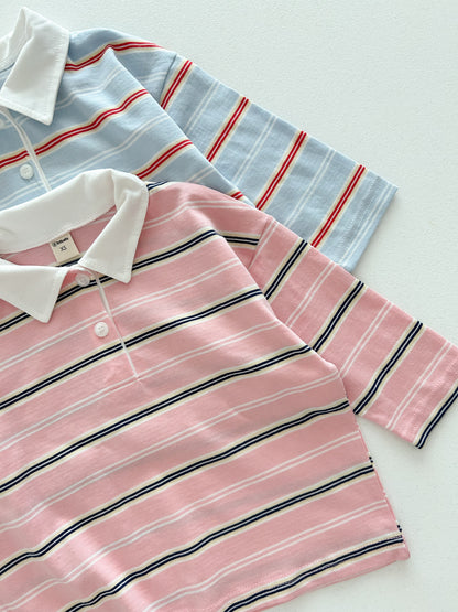 Toddler F26 Stripe Collared Long Sleeve Top (2-9y) - 2 Colors