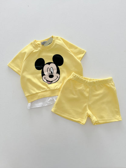 Toddler Mickey/Minnie Short Sleeve Top and Shorts/Skirt Set (1-6y) - 2 Colors - AT NOON STORE