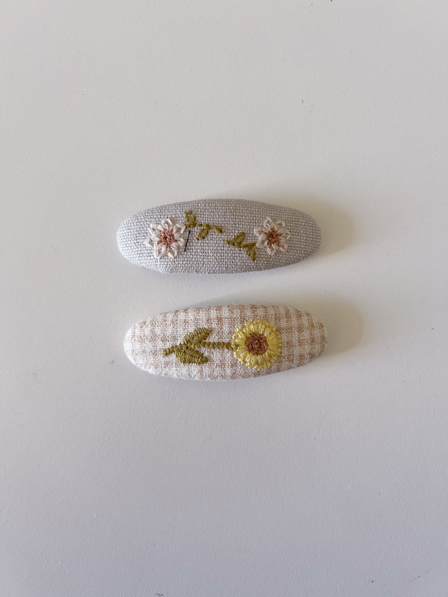 Girls Embroidery Hair Clips (2pk) - 4 Colors - AT NOON STORE