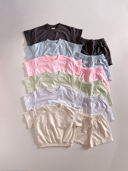 Kids Soy SS25 Basic Short Sleeve Top and Shorts Set (1-9y) - 6 Colors - AT NOON STORE