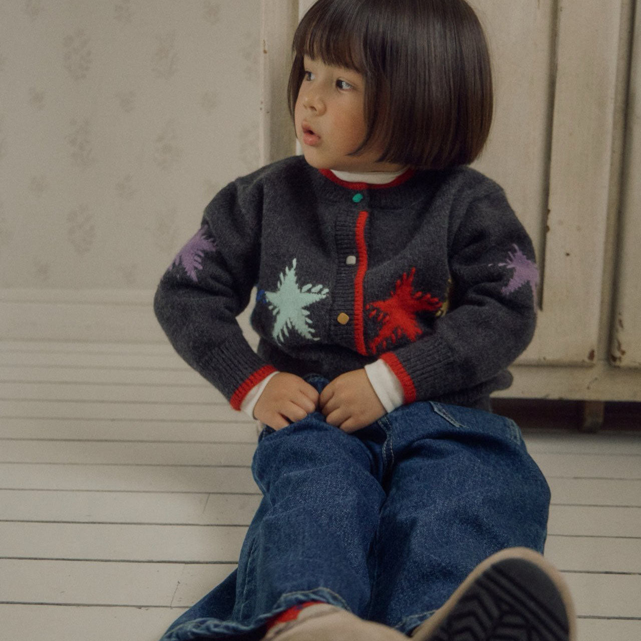 Kids F26 Star Jacquard Knit Cardigan (3-9y) - 2 Colors