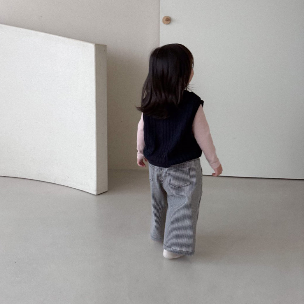 Baby Bella F25 Stripe Pull-on Pants (6m-3y) - Charcoal