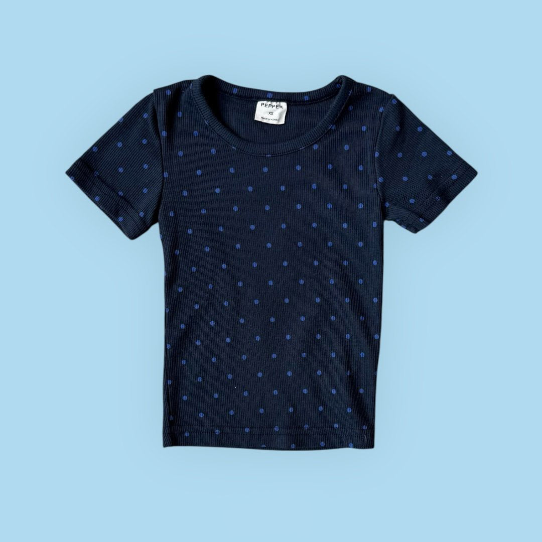 Toddler SS26 Polka Dot Ribbed Short Sleeve Top (1-7y) - 2 Colors - AT NOON STORE
