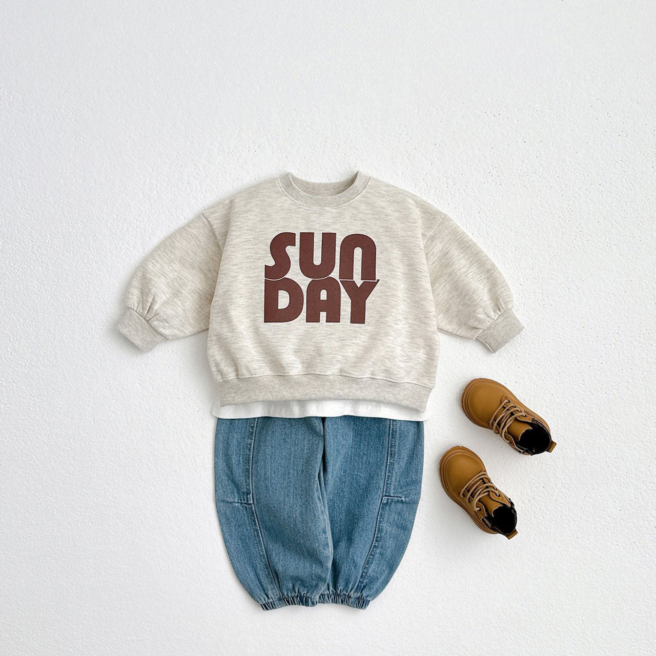 Toddler 'SUNDAY' Print Long Sleeve Sweatshirt (1-10y) - 3 Colors - AT NOON STORE