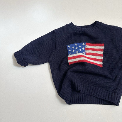 Toddler FW26 American Flag Sweater (10m-4y) - 3 Colors