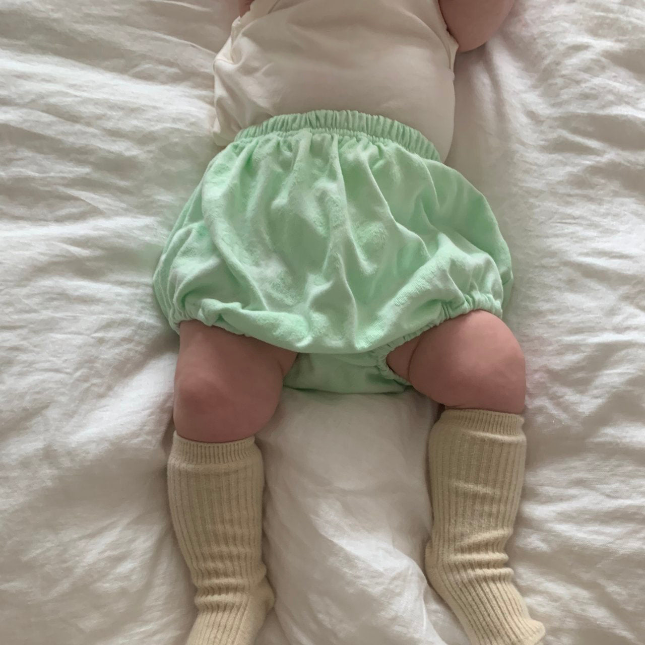 Baby Land SS26 Floral Jacquard Terry Bloomer  (4m-18m) - Light Green