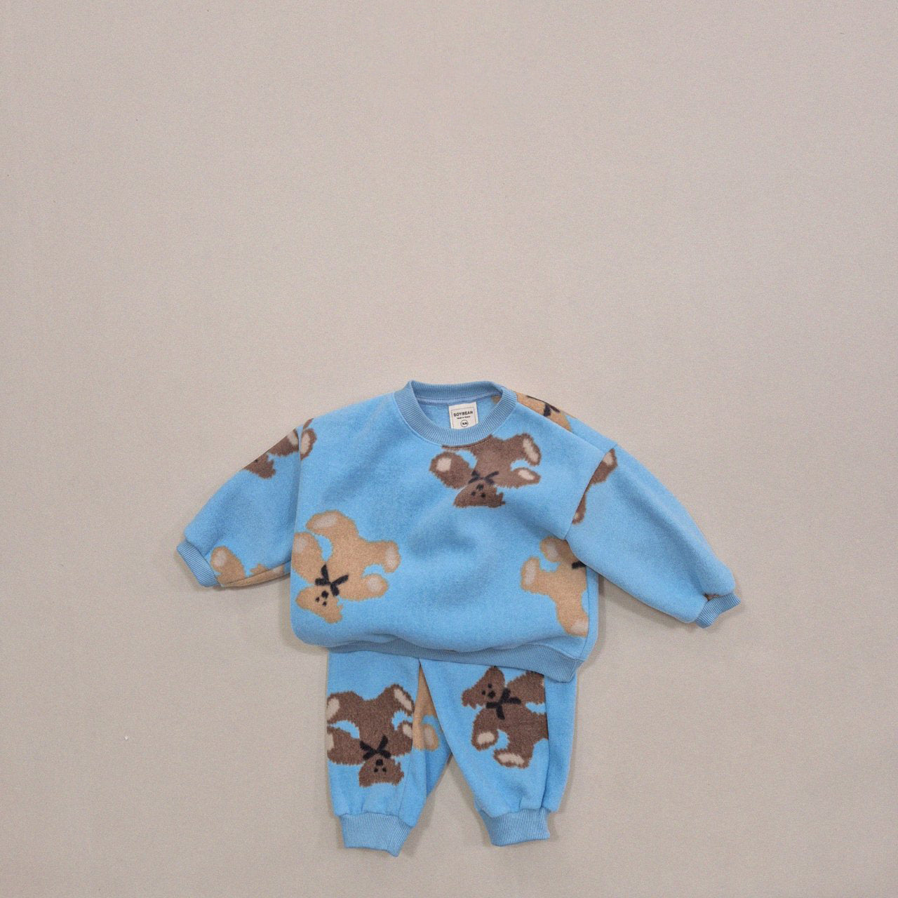 Kids Soy W24 Warm Fleece Teddy Bear Sweatshirt and Jogger Pants Set (1-6y) - 3 Colors